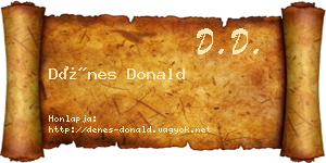 Dénes Donald névjegykártya
